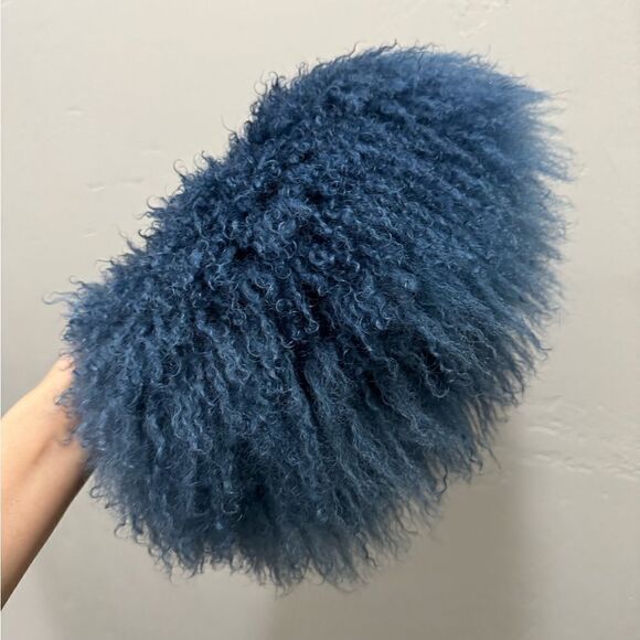 Multi Use Handmade Real Mongolian Lamb Fur Kisslock Clutch/Wristlet/Crossbody - Picture 14 of 16